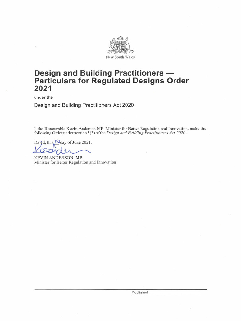 Regulated Design Order | PDF