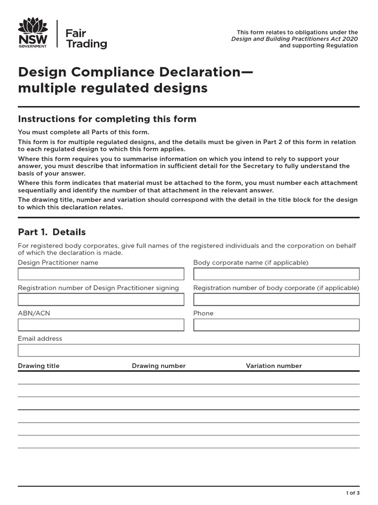 Design Compliance Declaration Form | PDF | Regulatory Compliance ...
