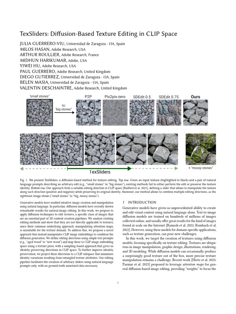 2022-Texsliders Diffusion-Based Texture Editing in Clip Space | PDF ...