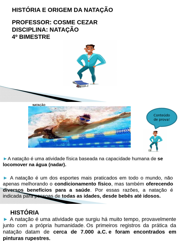 História e Origem da Natação | PDF | Natação