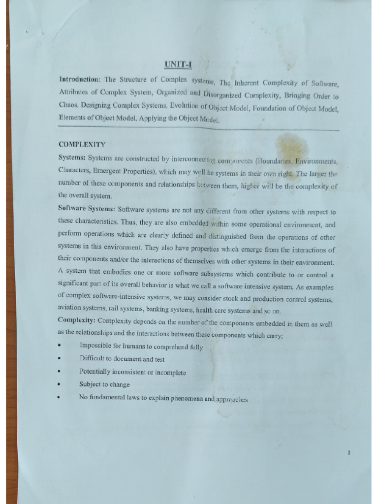 OOAD Simplified Notes of UNIT 1 | PDF