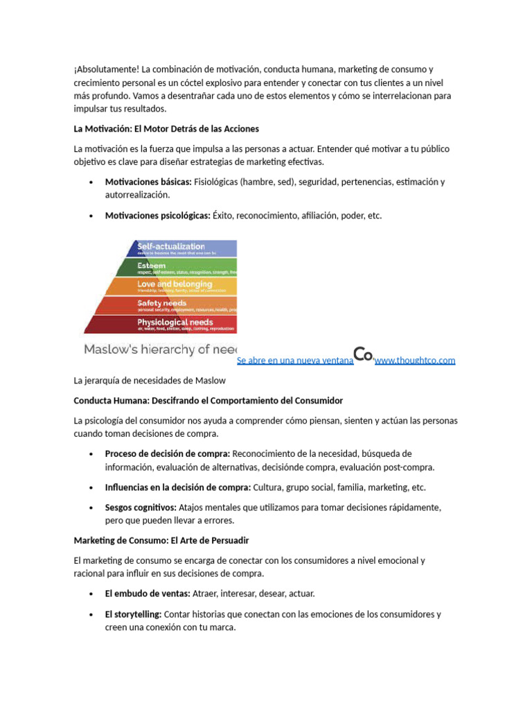 Curso de Conducta Humana Base para Desarrollar | PDF | Motivacional ...