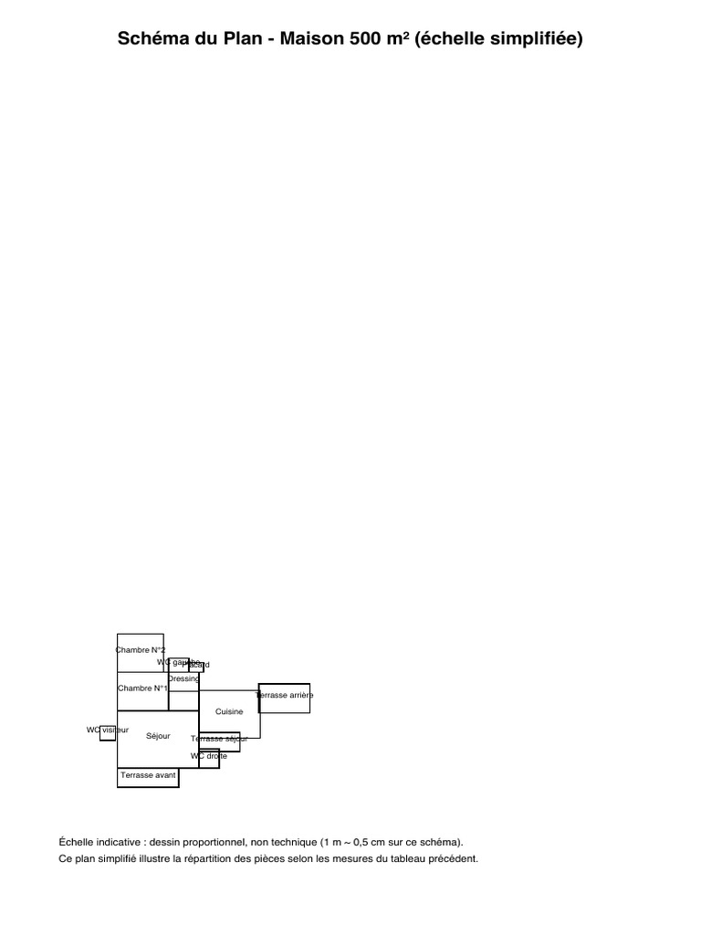 Plan simplifié d'une maison 500 m² | PDF