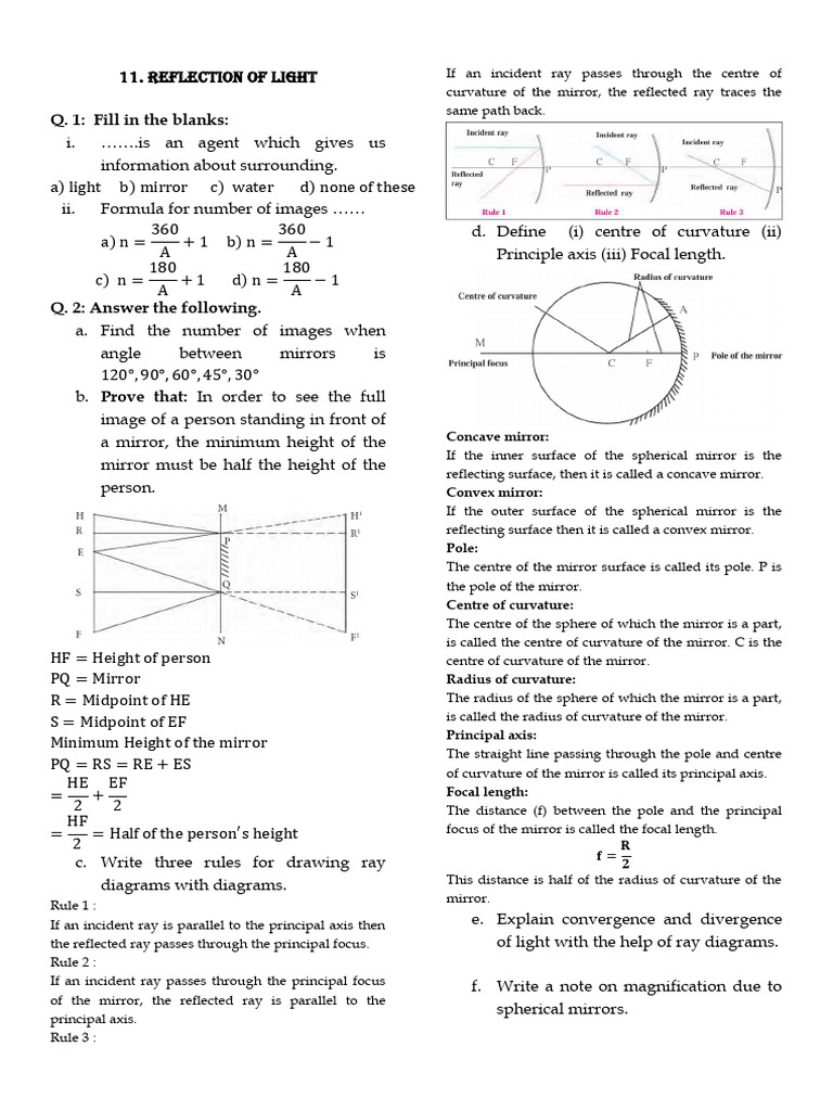 Understanding Light Reflection and Mirrors | PDF | Mirror | Optics