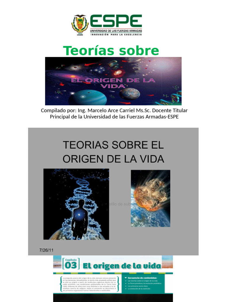 Clase 3 Teorías Sobre El Origen de La Vida | PDF