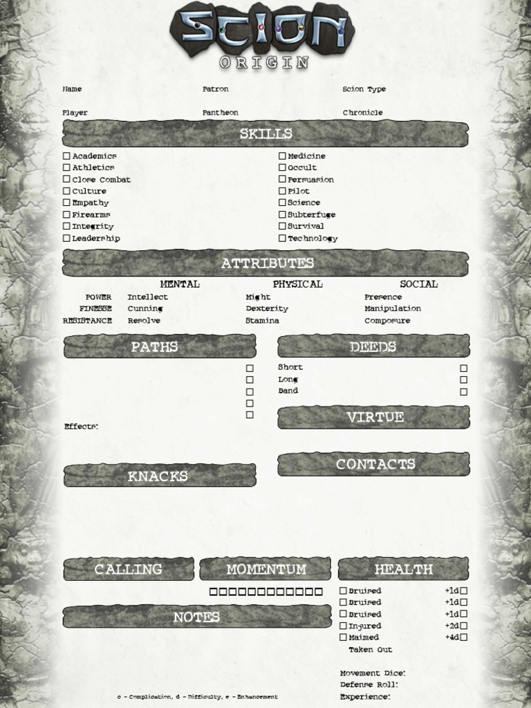 Scion 2ndED Origin 1-Page Interactive | PDF