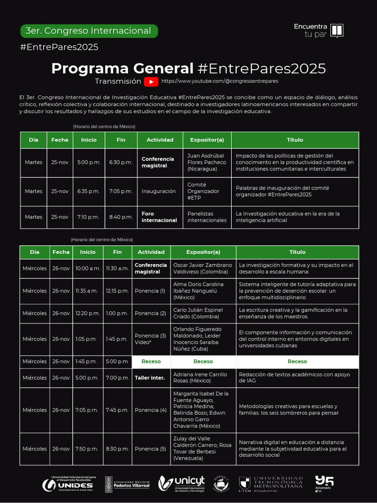 Programa del Congreso #EntrePares2025 | PDF | Cuba | México