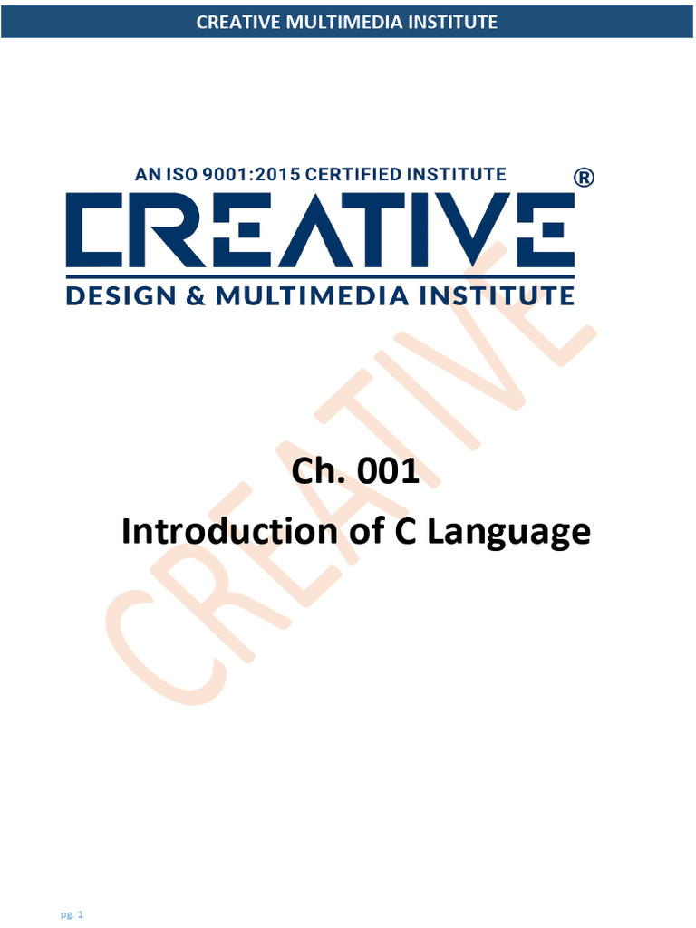 CH 01-Introduction of C | PDF | Computer Programming | Programming Language