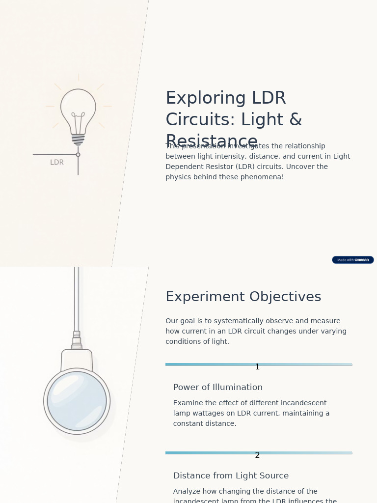 LDR Circuit Analysis: Light & Current | PDF | Resistor | Electric Current
