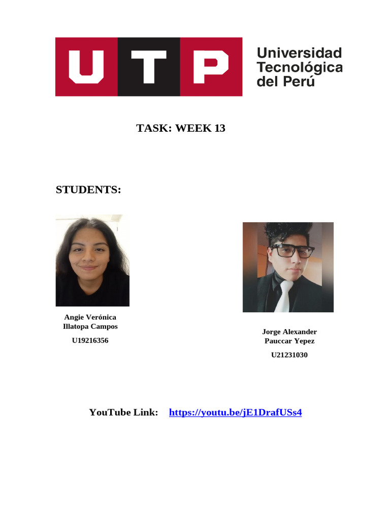 Week 13 Student Task Overview | PDF