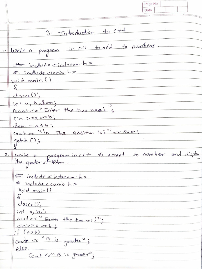 CS-1, Chapter - 3 Programs | PDF