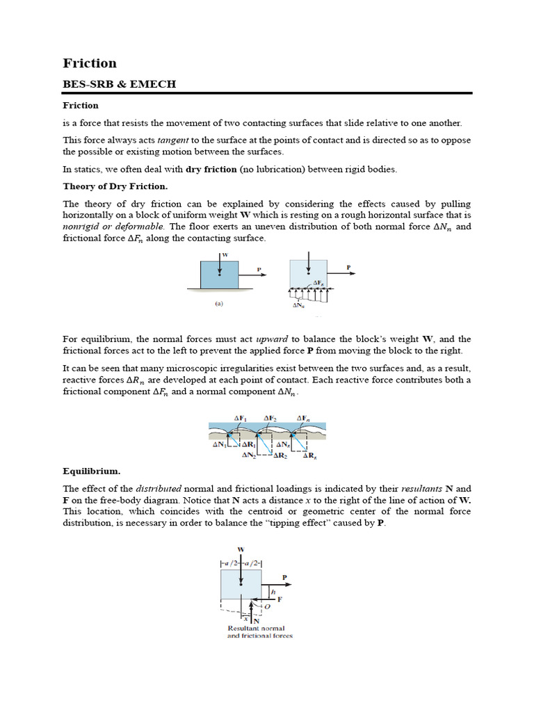 Understanding Dry Friction Mechanics | PDF | Friction | Force