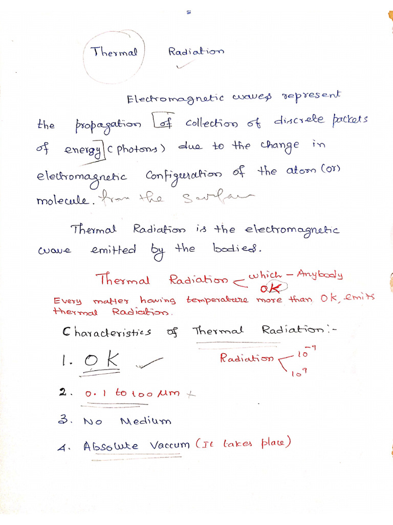 Radiation - HMT Notes-5.11.24 | PDF