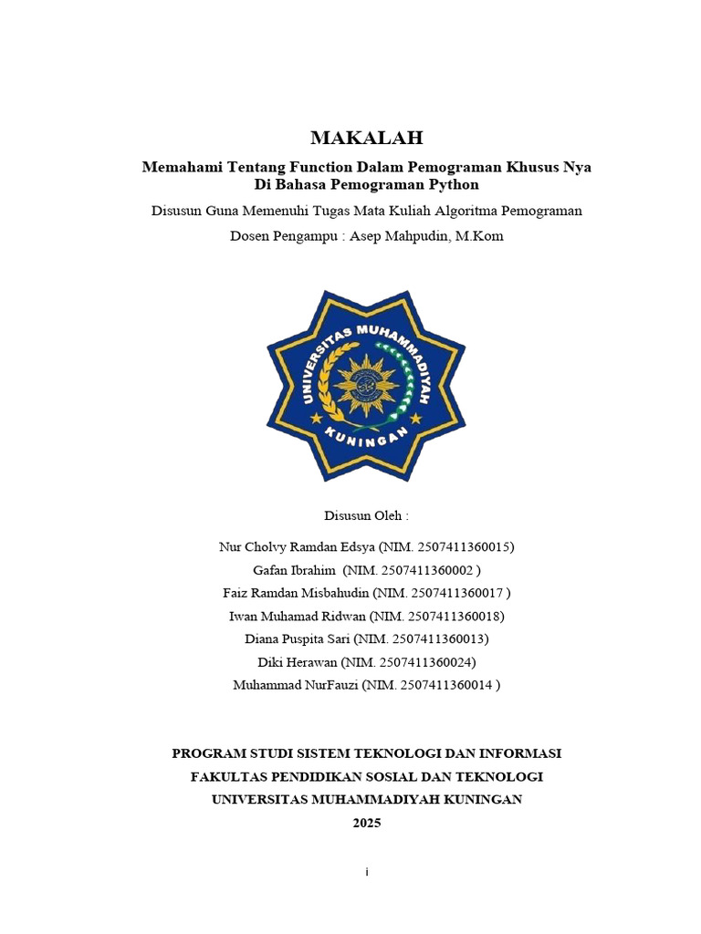 Fungsi dalam Pemrograman Python | PDF