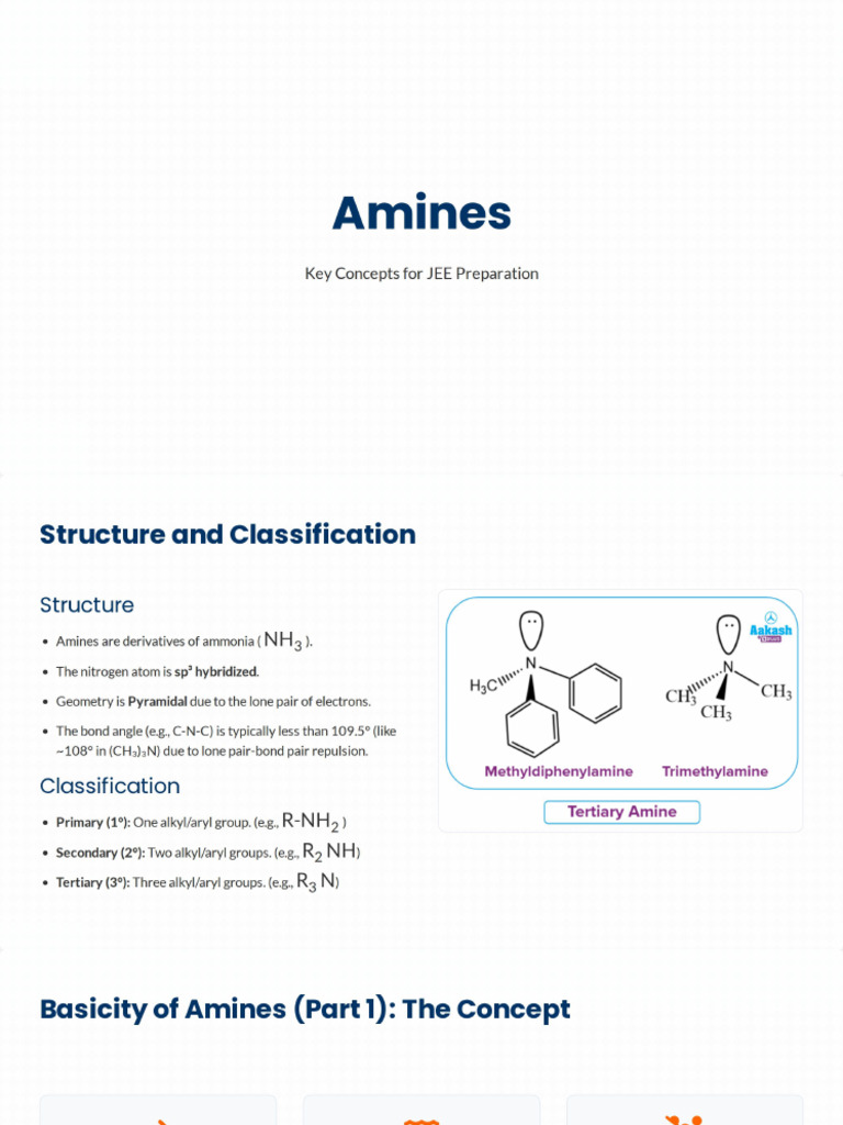 Amines Key Concepts For JEE | PDF