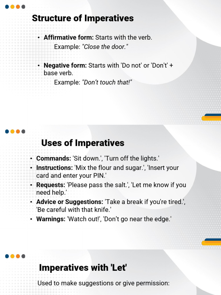 Understanding Imperatives: Forms and Uses | PDF