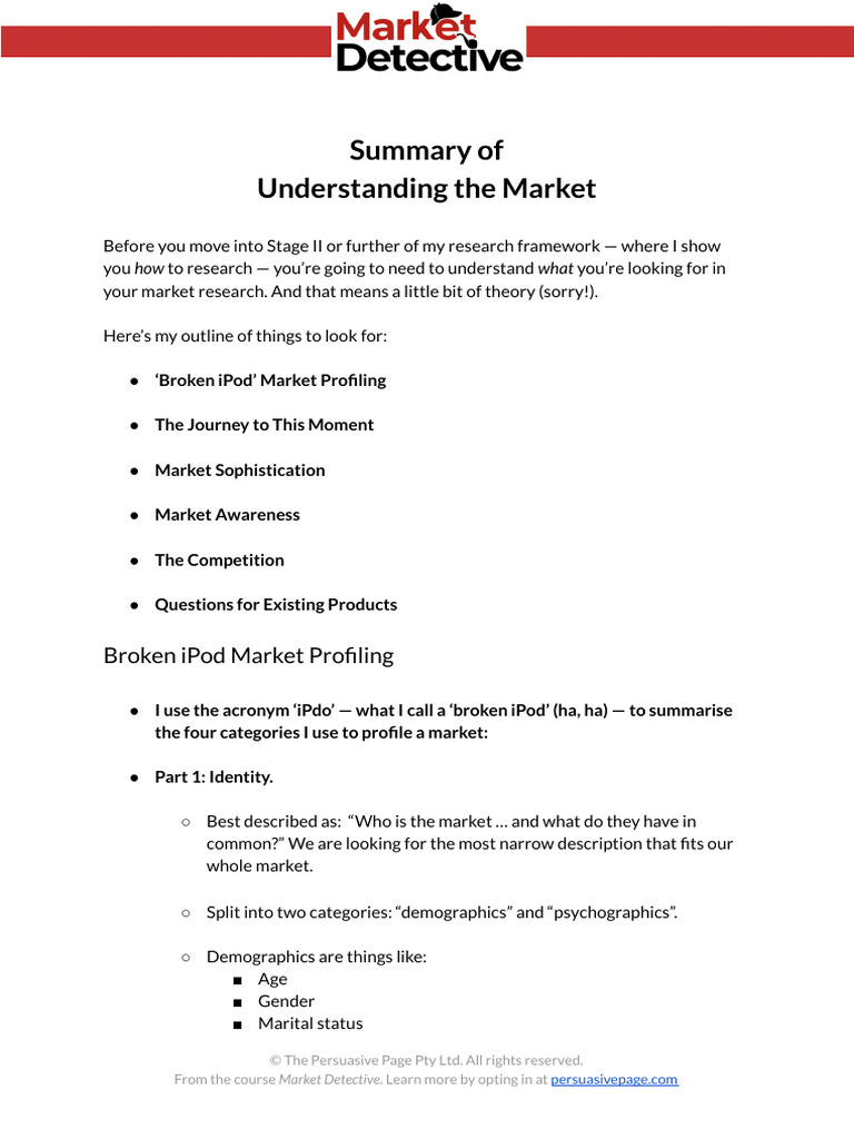 Market Research Framework Guide | PDF | Persuasion | Brand