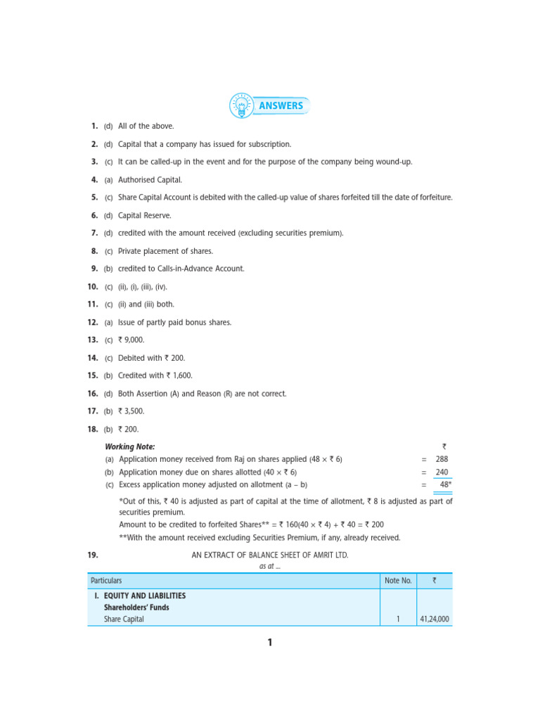 Chapter 8 2025 Ans. | PDF | Equity (Finance) | Financial Services