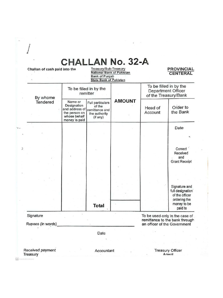 Challan No. 32-A | PDF
