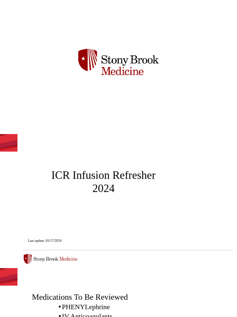 Infusion Refresher | PDF | Intravenous Therapy | Drugs