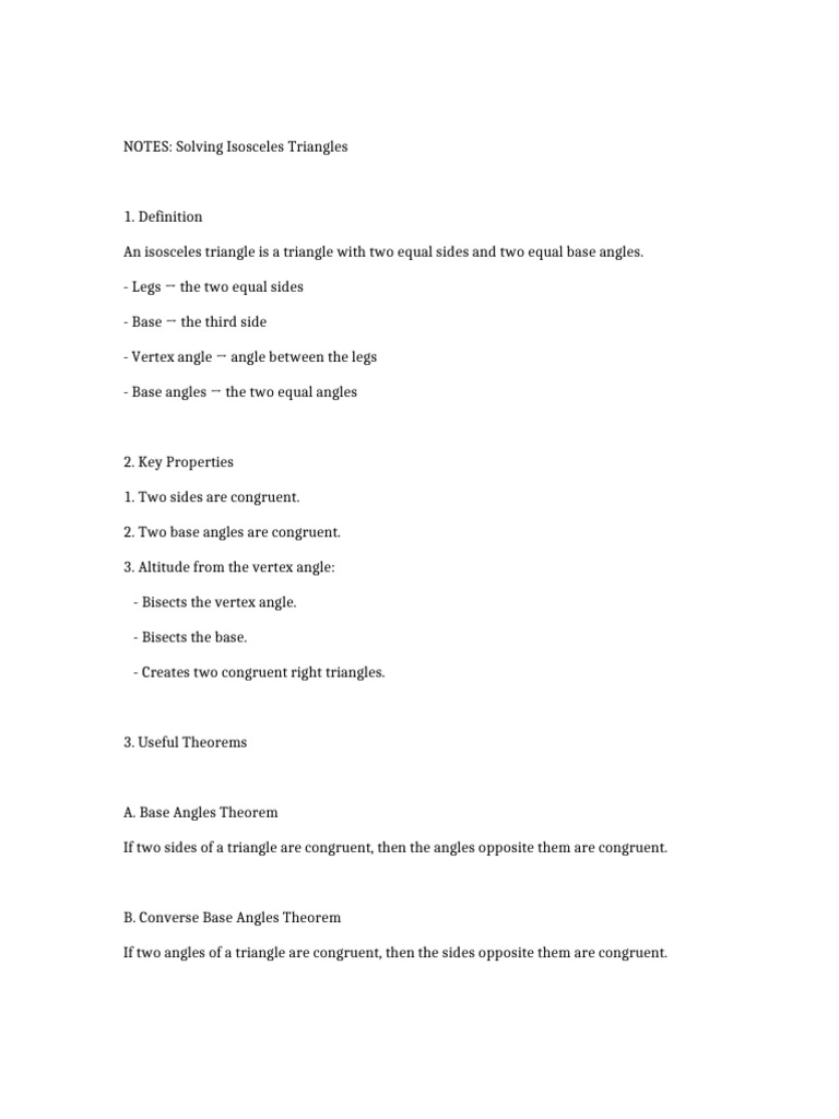 Isosceles Triangle Problem Solving Guide | PDF | Triangle | Angle
