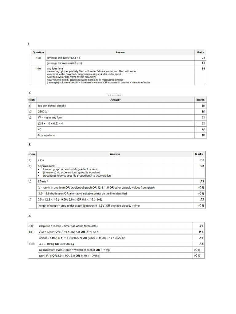 Midterm Physics Answer Sheet | PDF