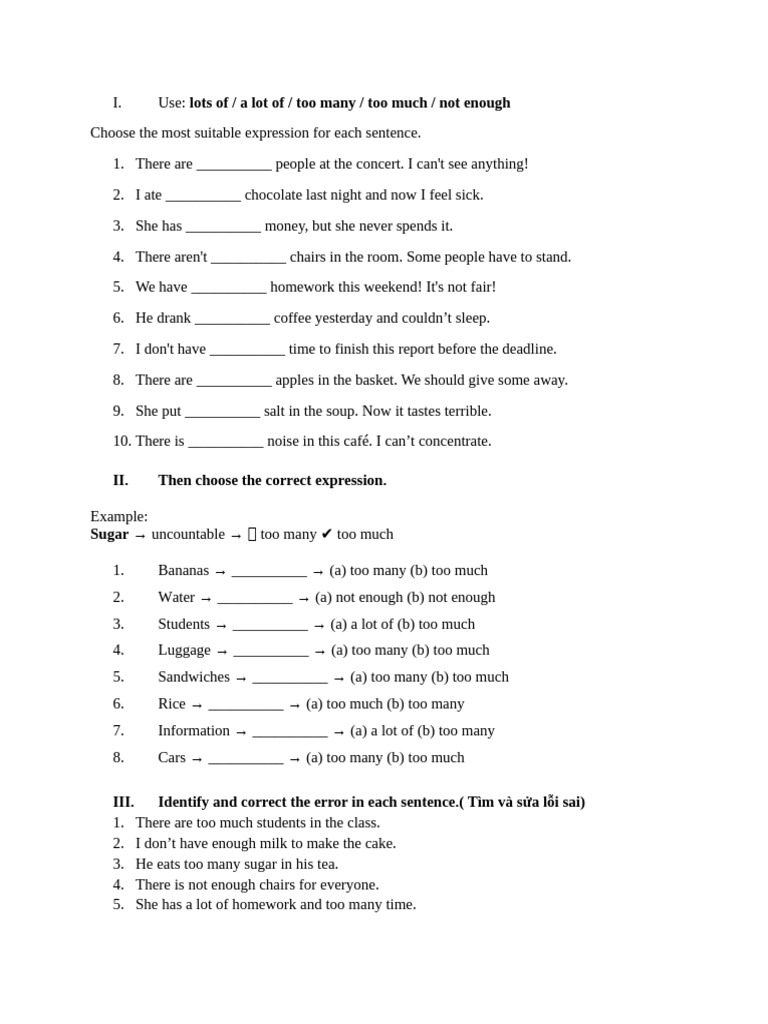 Expressions of Quantity in English | PDF