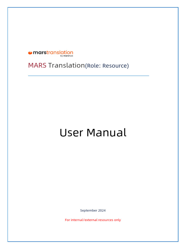 MARS Translation User Manual Guide | PDF | Translations | Password