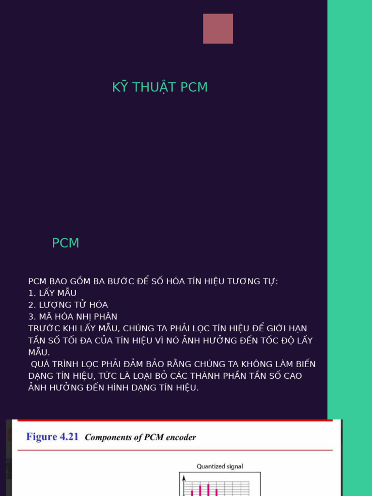 TỐC ĐỘ BIT CỦA TÍN HIỆU PCM ĐƯỢC TÍNH BẰNG BIT RATE=NB×FSTEXT{BIT RATE ...