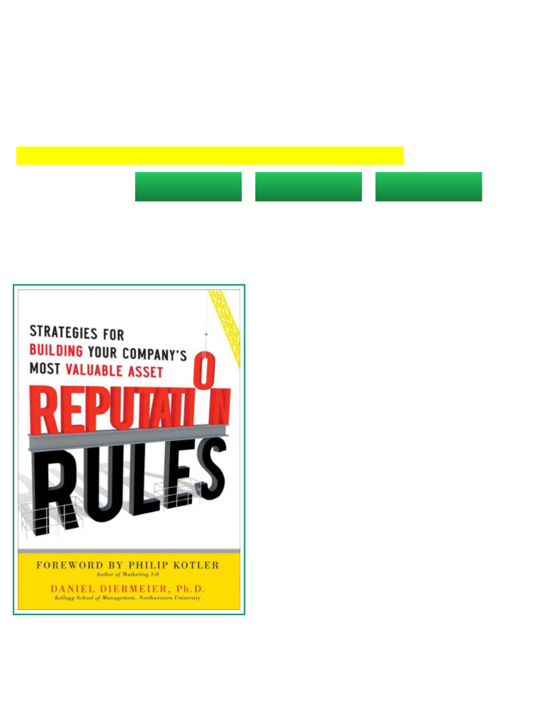 Reputation Rules Strategies For Building Your Company's Most Valuable ...