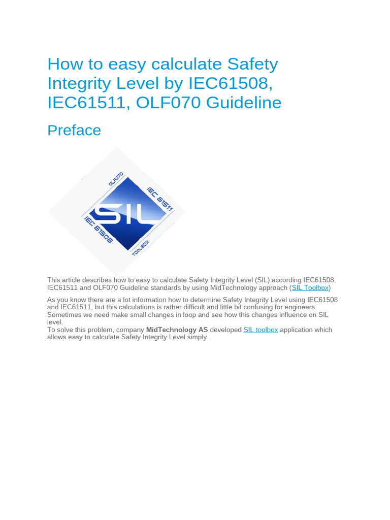 Calculate Safety Integrity Level Easily | PDF
