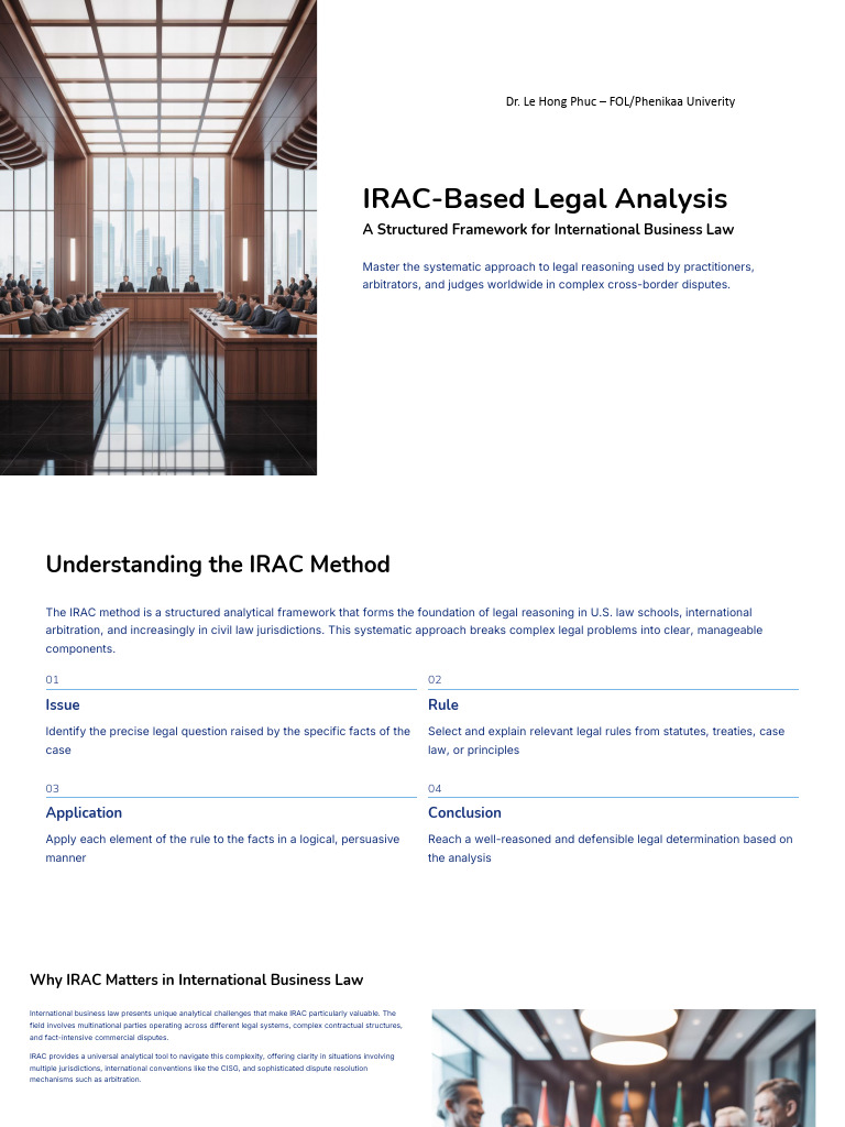 Mastering IRAC for International Business Law | PDF | Arbitration ...