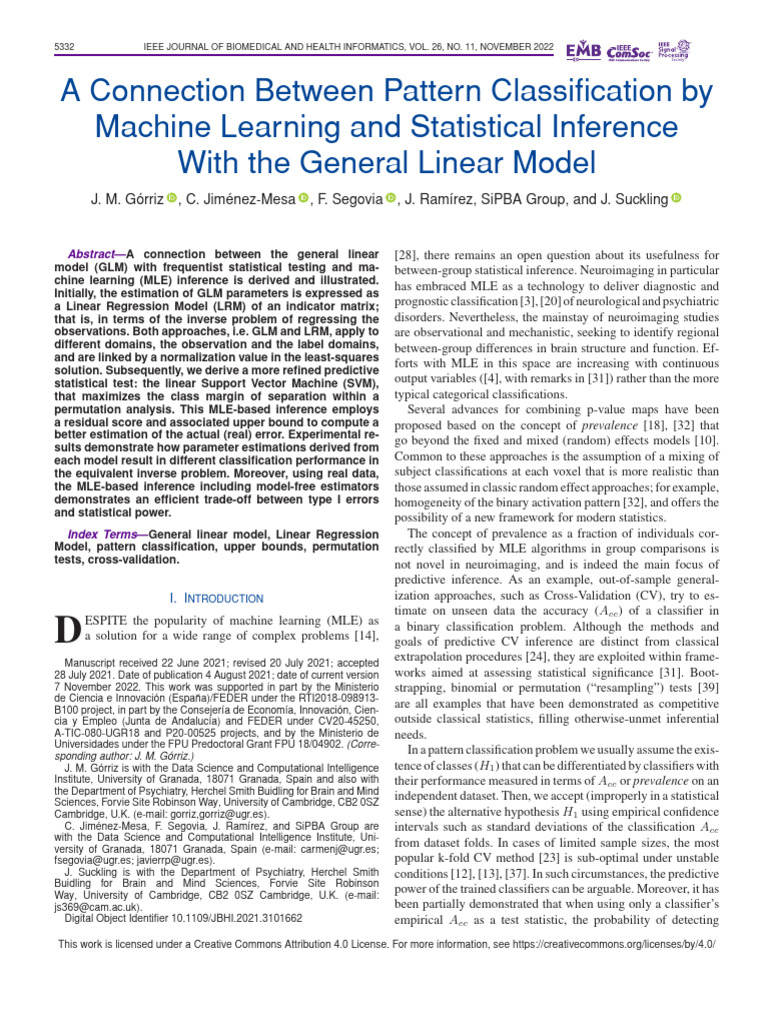 Machine Learning and GLM Connection | PDF | Statistics | Linear Regression
