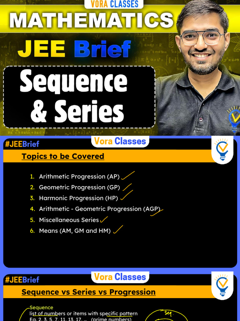Sequence and Series One Shot | PDF | Numbers | Elementary Mathematics