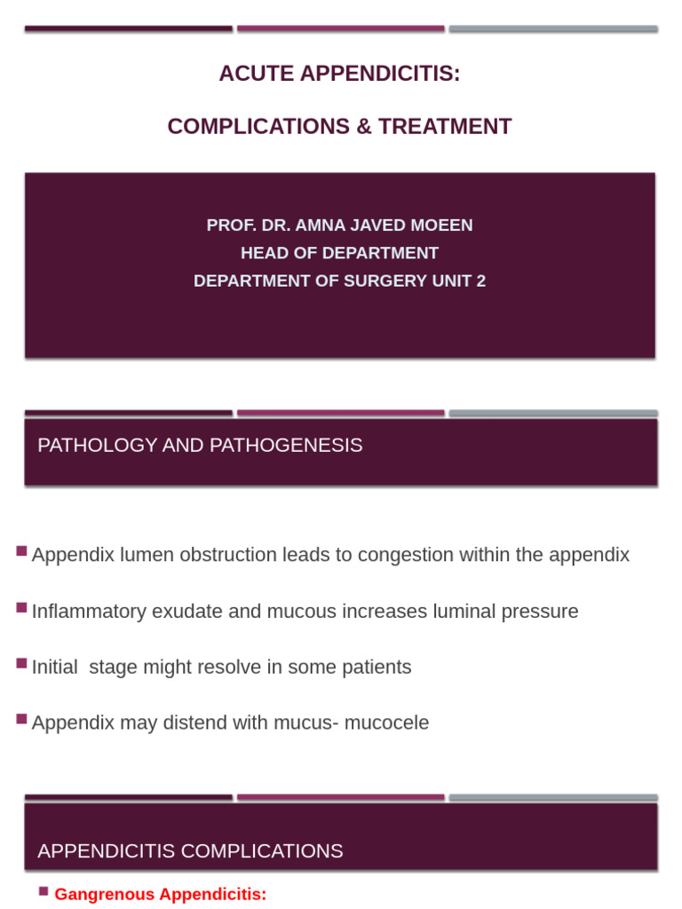 Acute Appendicitis: Complications & Treatment | PDF | Medical ...