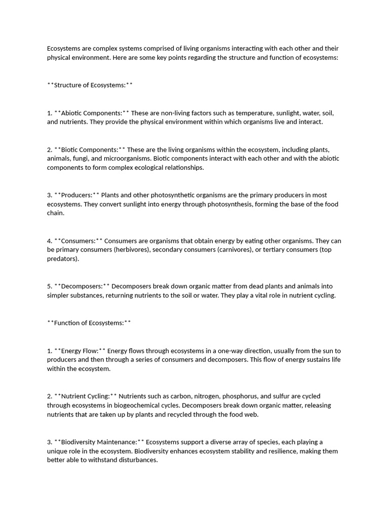 Ecosystem Structure and Function Explained | PDF | Ecosystem | Ecology