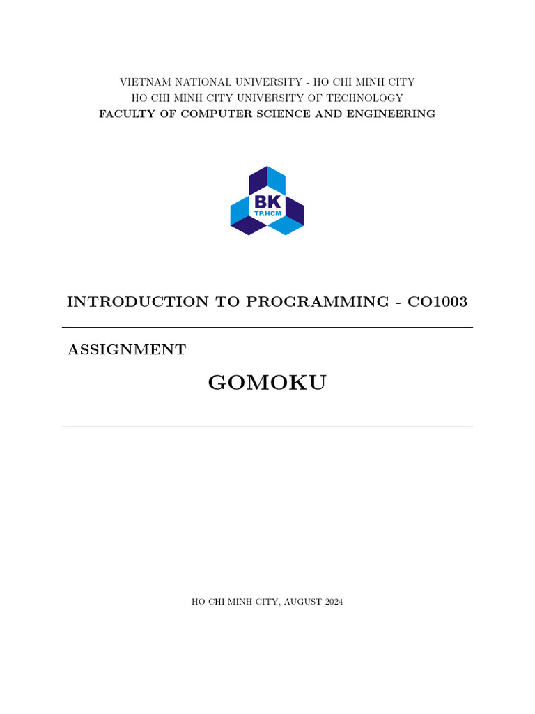 Gomoku Programming Assignment Guide | PDF | Parameter (Computer ...