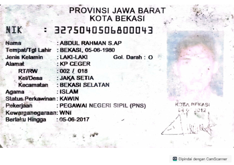 KTP Abdul Rahman S, AP | PDF