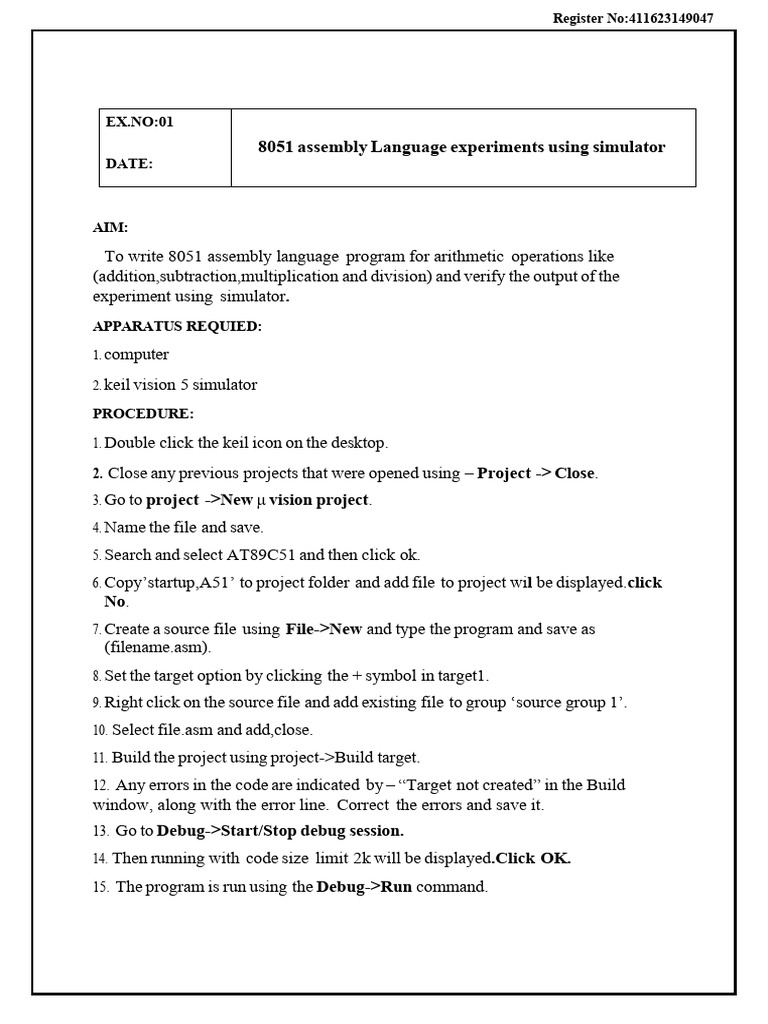 8051 Assembly & C Programs for Arithmetic | PDF | Arduino | Computer ...