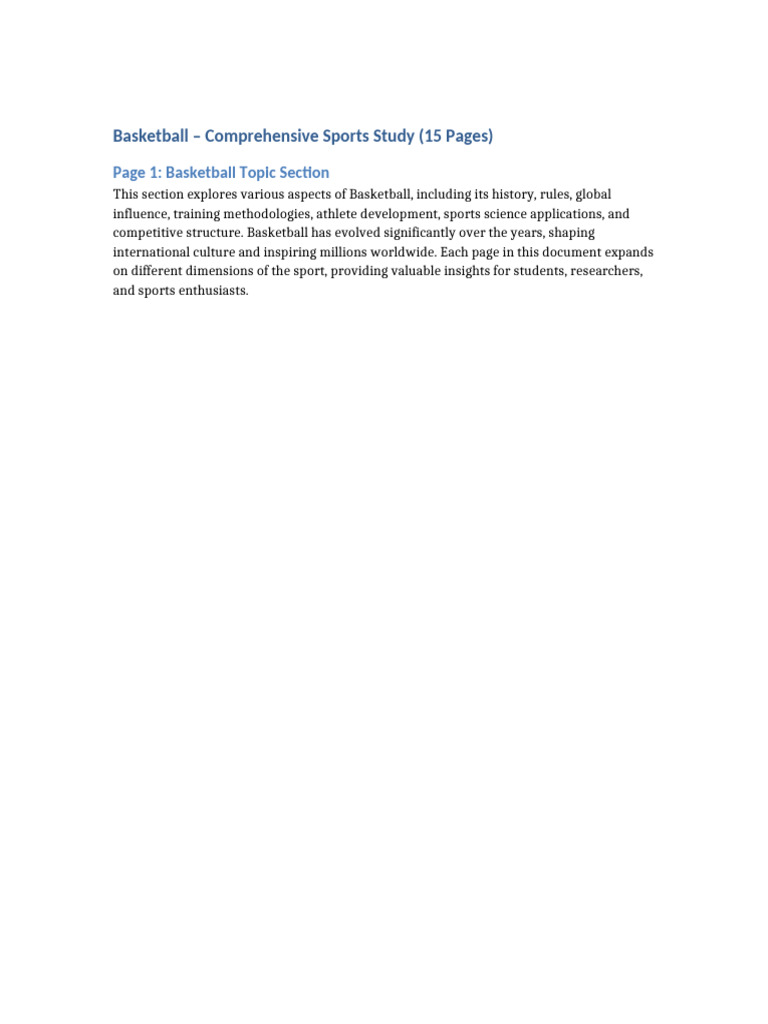 Basketball 15 Page Sports Document | PDF | Liberal Arts Education