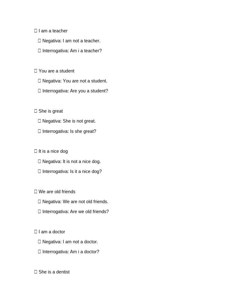 English Grammar: Affirmative, Negative, Interrogative | PDF