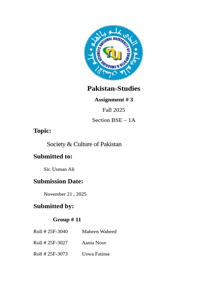P.S A#3 Front Page | PDF