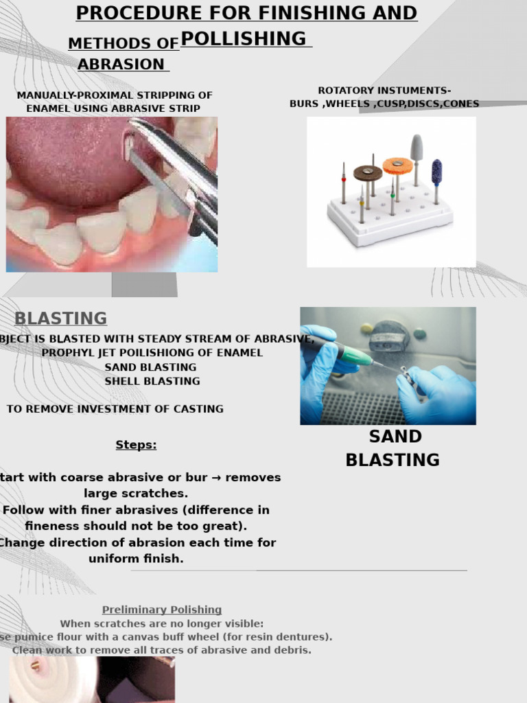 Dental Polishing and Abrasive Methods | PDF | Dentures | Tooth Enamel