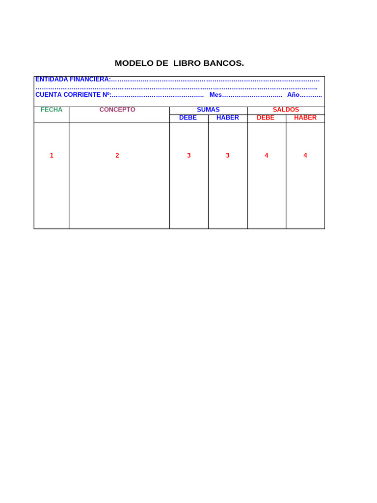 Modelo de Libro Bancos y Conciliación | PDF | Bancos | Cheque