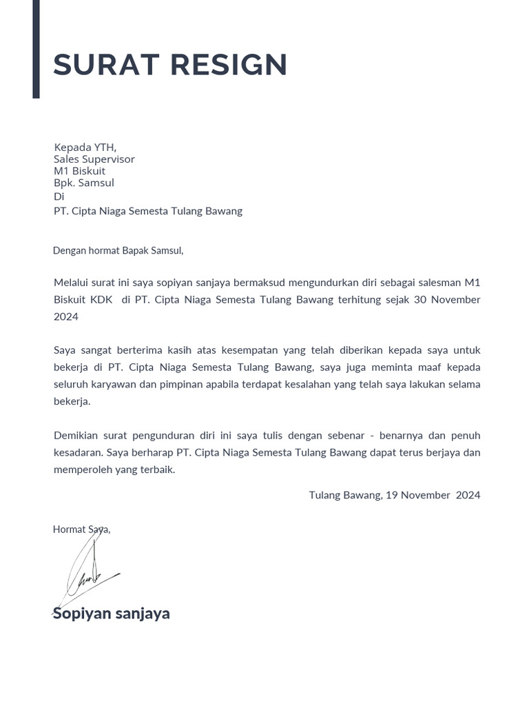 Surat Resign | PDF