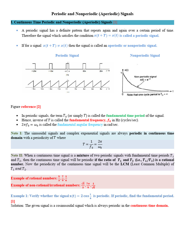 Periodic vs Nonperiodic Signals Explained | PDF | Frequency | Sine Wave