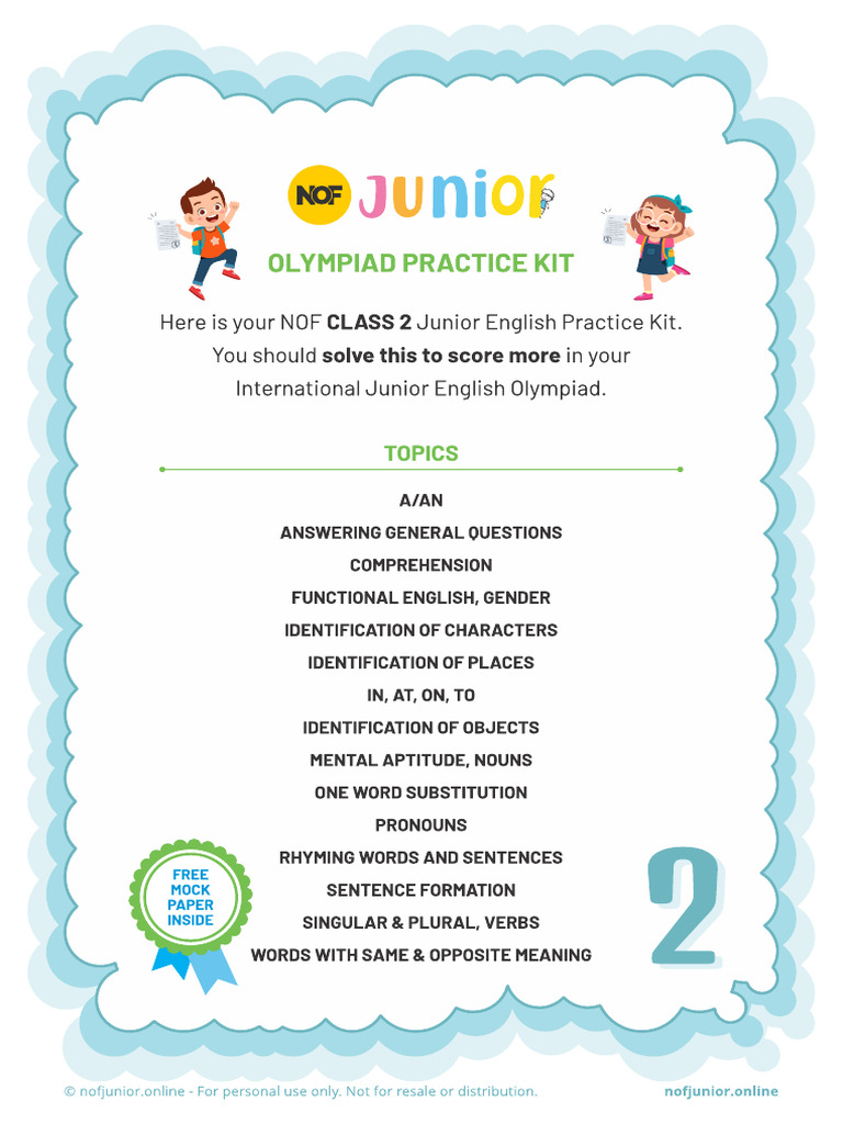NOF Junior English Practice Ebook CLASS 2 | PDF