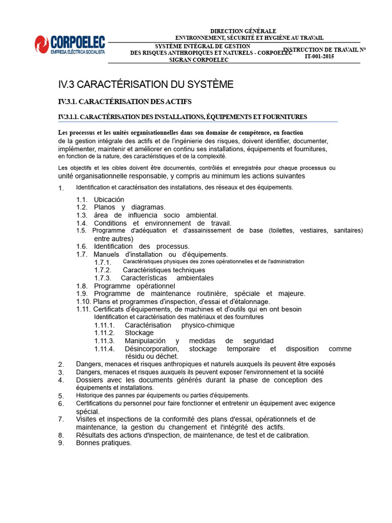 Gestion des Risques au Travail - CORPOELEC | PDF | Risque | Sécurité