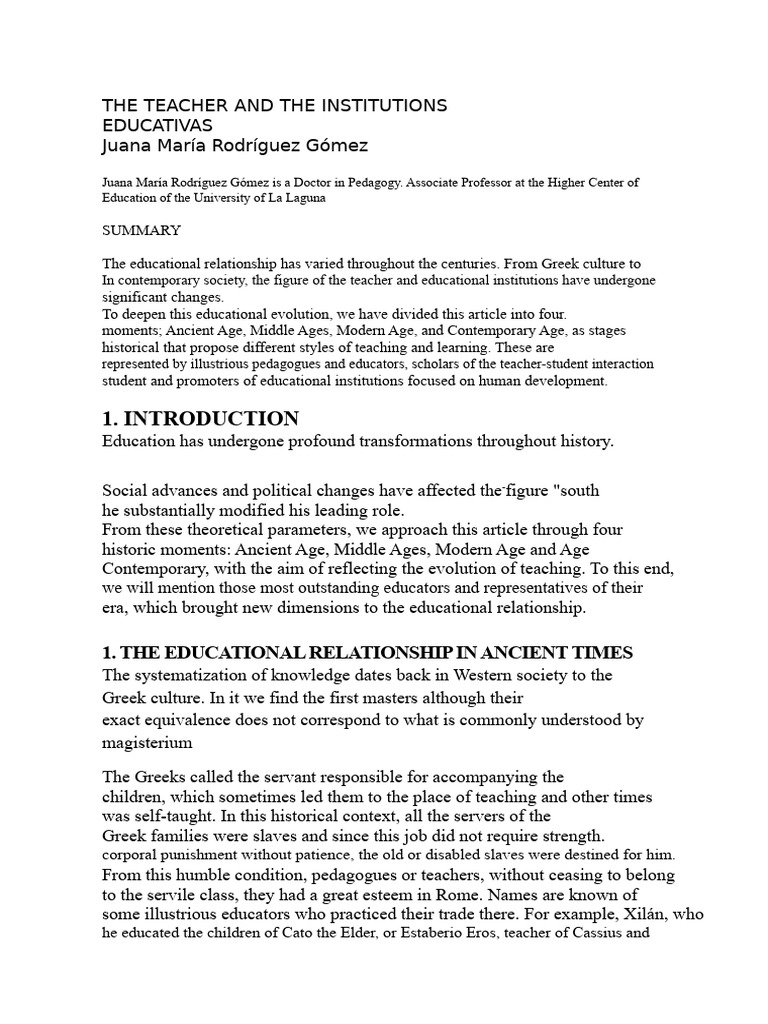 Evolution of Teaching Through Ages | PDF | Pedagogy | Teachers