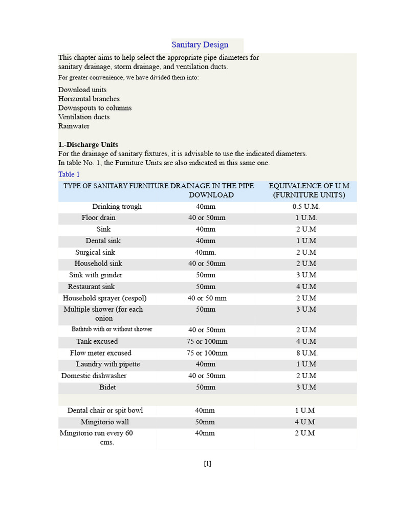 Sanitary Drainage Pipe Diameter Guide | PDF | Sanitary Sewer ...
